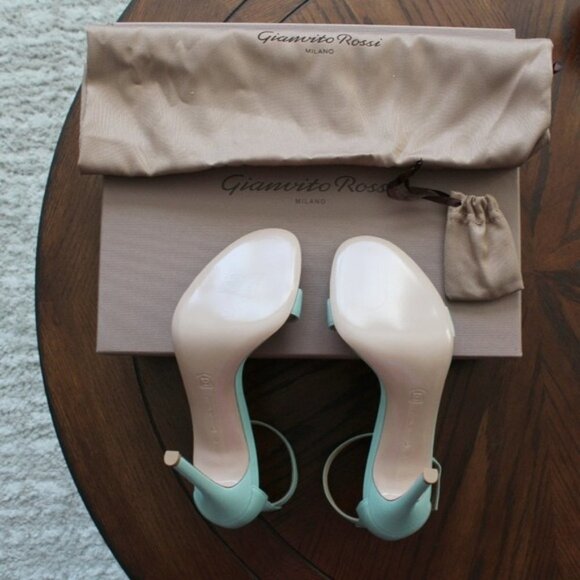 Gianvito Rossi Portofino Ankle Strap Sandal in Pacific Nappa Blue NWT - Picture 7 of 7